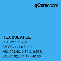 Color code: HEX #3EAFEE | qconv.com