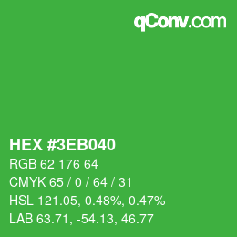 Color code: HEX #3EB040 | qconv.com