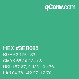 Color code: HEX #3EB085 | qconv.com