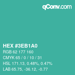 Color code: HEX #3EB1A0 | qconv.com