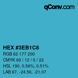 カラーコード: HEX #3EB1C8 | qconv.com