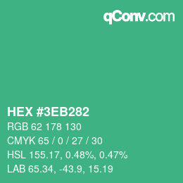 Color code: HEX #3EB282 | qconv.com