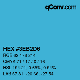 Color code: HEX #3EB2D6 | qconv.com