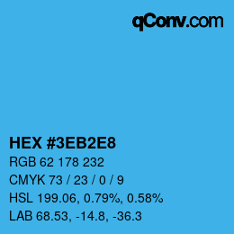 Color code: HEX #3EB2E8 | qconv.com