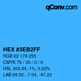 Color code: HEX #3EB2FF | qconv.com