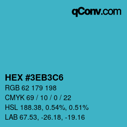 Farbcode: HEX #3EB3C6 | qconv.com