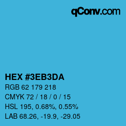 Color code: HEX #3EB3DA | qconv.com