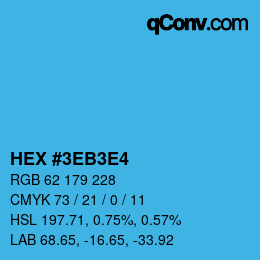 Color code: HEX #3EB3E4 | qconv.com