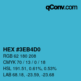 カラーコード: HEX #3EB4D0 | qconv.com