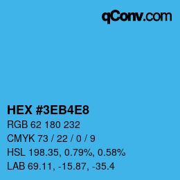 Color code: HEX #3EB4E8 | qconv.com