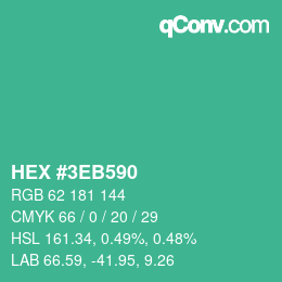 Color code: HEX #3EB590 | qconv.com