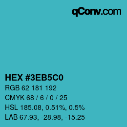 Color code: HEX #3EB5C0 | qconv.com