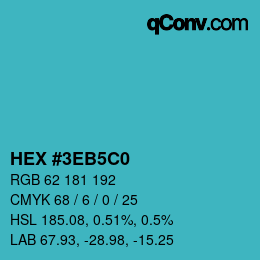 Color code: HEX #3EB5C0 | qconv.com