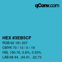 Color code: HEX #3EB5CF | qconv.com