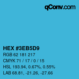 Color code: HEX #3EB5D9 | qconv.com