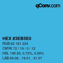 Color code: HEX #3EB5E0 | qconv.com - big