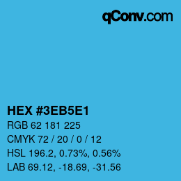 カラーコード: HEX #3EB5E1 | qconv.com