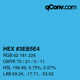 Color code: HEX #3EB5E4 | qconv.com