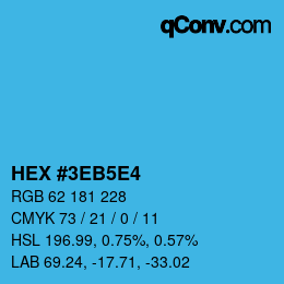 Código de color: HEX #3EB5E4 | qconv.com