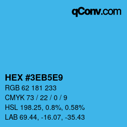 Color code: HEX #3EB5E9 | qconv.com