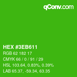 颜色代码: HEX #3EB611 | qconv.com