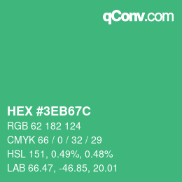 Color code: HEX #3EB67C | qconv.com