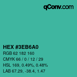Color code: HEX #3EB6A0 | qconv.com