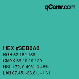 Color code: HEX #3EB6A6 | qconv.com