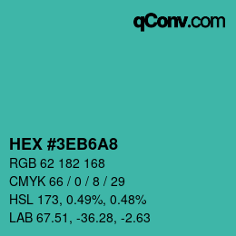 Código de color: HEX #3EB6A8 | qconv.com