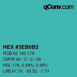 Color code: HEX #3EB6B2 | qconv.com