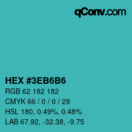 Color code: HEX #3EB6B6 | qconv.com