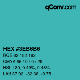 Código de color: HEX #3EB6B6 | qconv.com