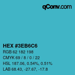 カラーコード: HEX #3EB6C6 | qconv.com