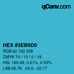 Farbcode: HEX #3EB6D0 | qconv.com