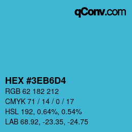 Farbcode: HEX #3EB6D4 | qconv.com