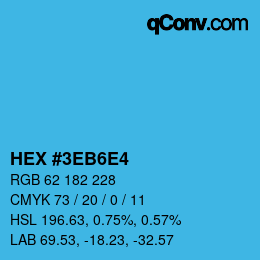 Color code: HEX #3EB6E4 | qconv.com