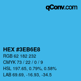 カラーコード: HEX #3EB6E8 | qconv.com