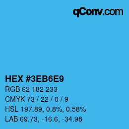 Color code: HEX #3EB6E9 | qconv.com