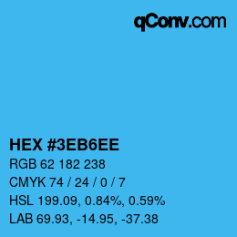 カラーコード: HEX #3EB6EE | qconv.com