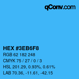 Color code: HEX #3EB6F8 | qconv.com