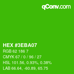 Color code: HEX #3EBA07 | qconv.com