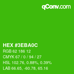Color code: HEX #3EBA0C | qconv.com