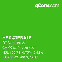 Color code: HEX #3EBA1B | qconv.com