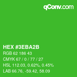 颜色代码: HEX #3EBA2B | qconv.com