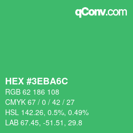 Color code: HEX #3EBA6C | qconv.com