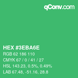 Color code: HEX #3EBA6E | qconv.com
