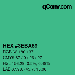Color code: HEX #3EBA89 | qconv.com