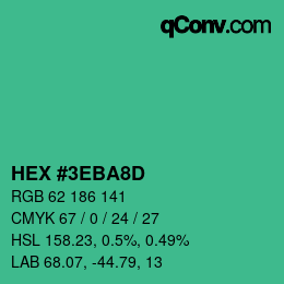 Color code: HEX #3EBA8D | qconv.com