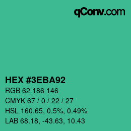 Color code: HEX #3EBA92 | qconv.com