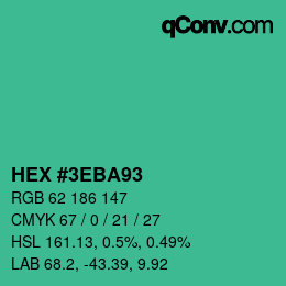 Color code: HEX #3EBA93 | qconv.com